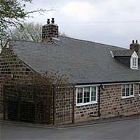 Aerial photo of James Taylor cottage